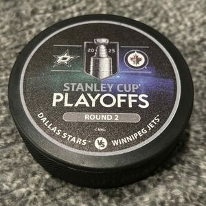 Dallas Stars vs Winnipeg Jets 2025 NHL Playoffs NHL Match Up Hockey Puck